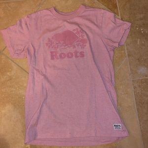 Pink roots logo tee